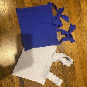 2 Blue smocked summer tops